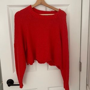 Cropped oversized sweater